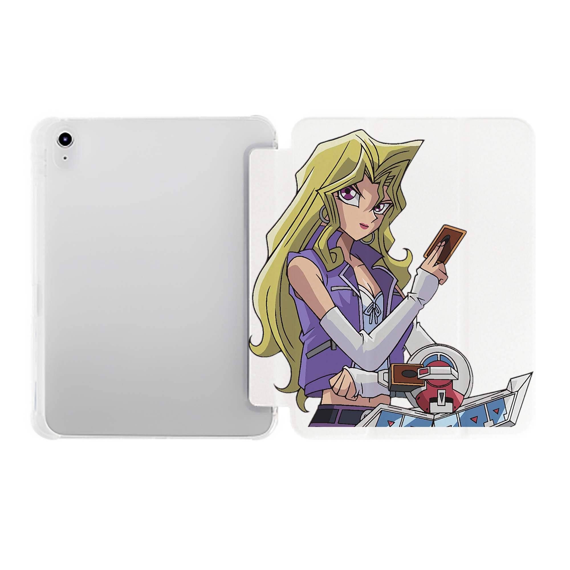 （画像用） 遊☆戯☆王 Yu-Gi-Oh! IPad ケース ペン収納付き 三つ折りスタンド PUレザー×シリコン 対応機種9.5/10.5/10.9インチ